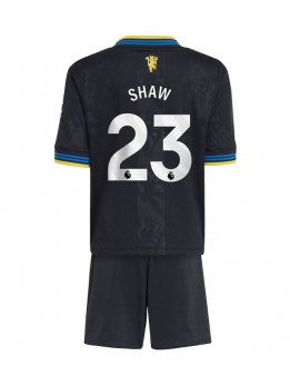 Detské Futbalové oblečenie Manchester United Luke Shaw #23 2025-26 Krátky Rukáv - Tretina (+ trenírky)